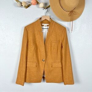 Veronica Beard Farley Dickey Jacket Tailored Wool Blazer Warm Camel/Caramel 12